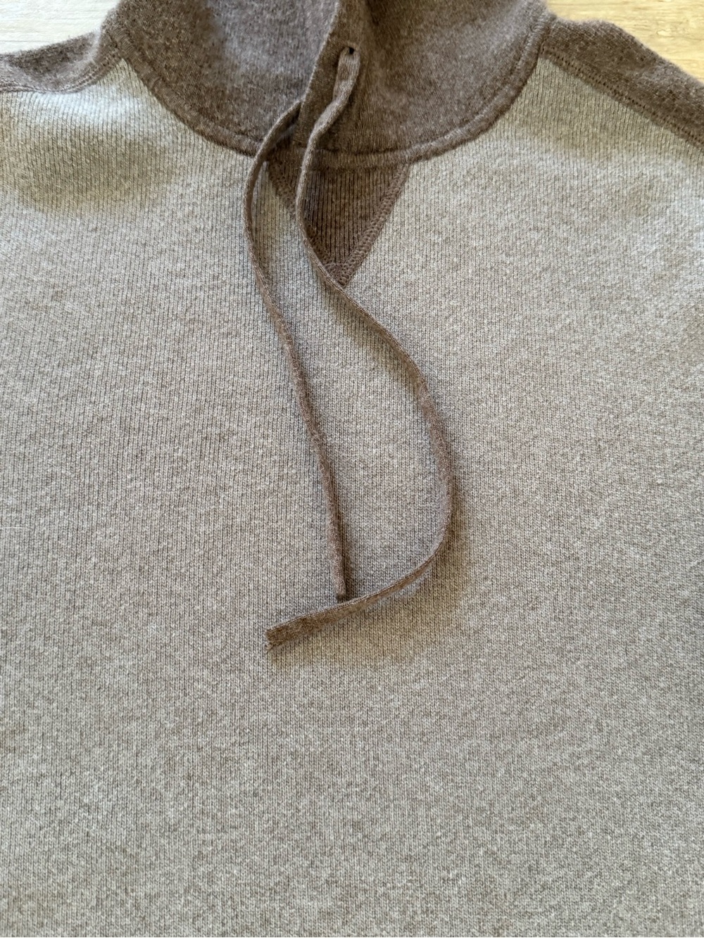 Theory Men's Two-Tone Brown Hooded Sweater - Picture 4 of 5